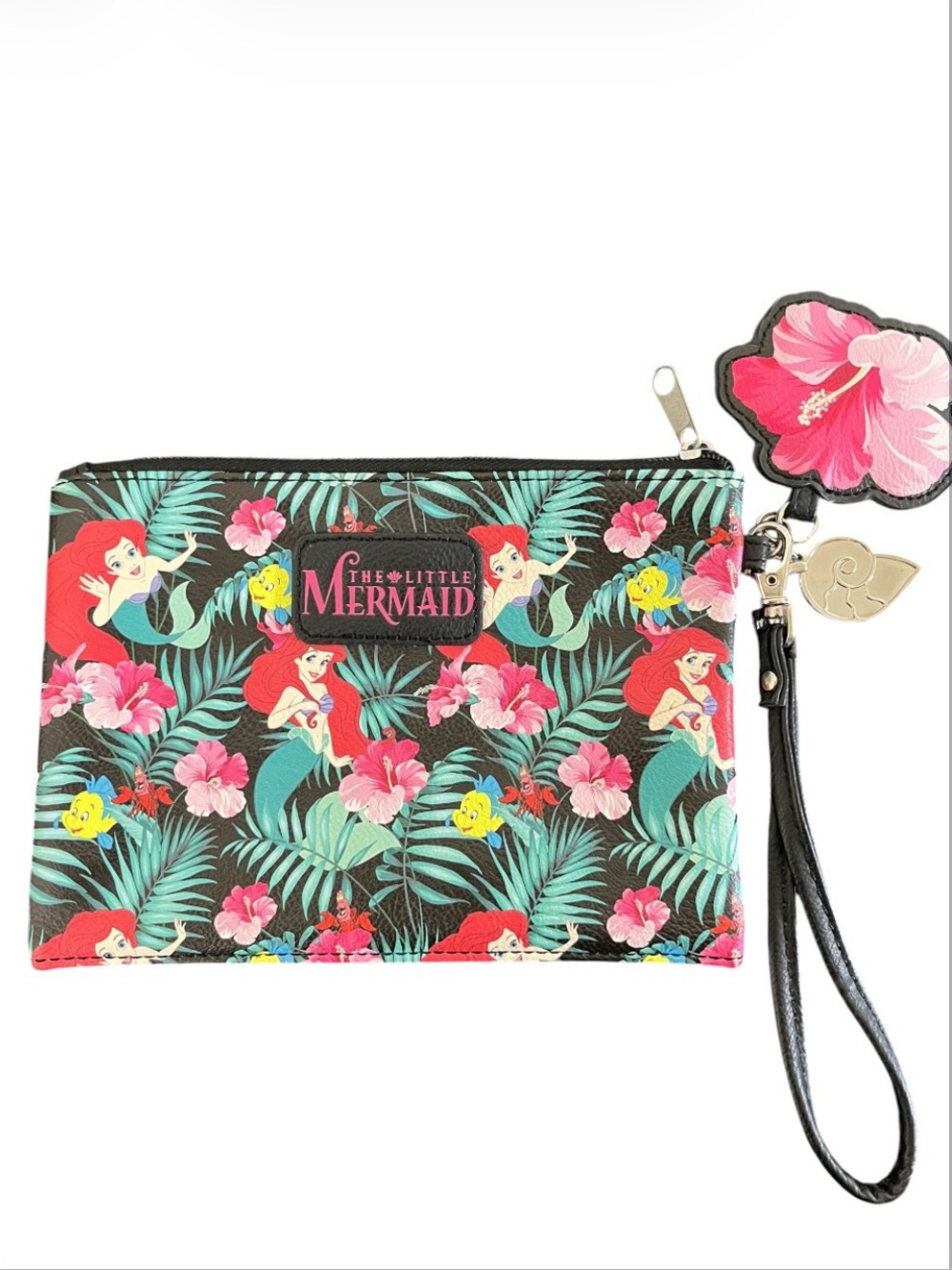 Disney Loungefly Little Mermaid Wristlet - Flounder Ariel Zippered Pouch